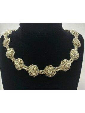Artisan-Made Beaded Necklace Collar Japanese Seed Beads Swarovski Bicone Crystal